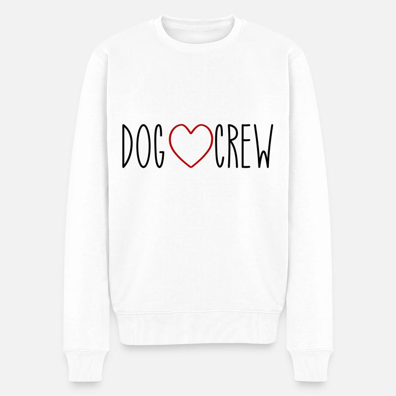 Dog Crew Herz - Männer Premium Bio Pullover - Weiß