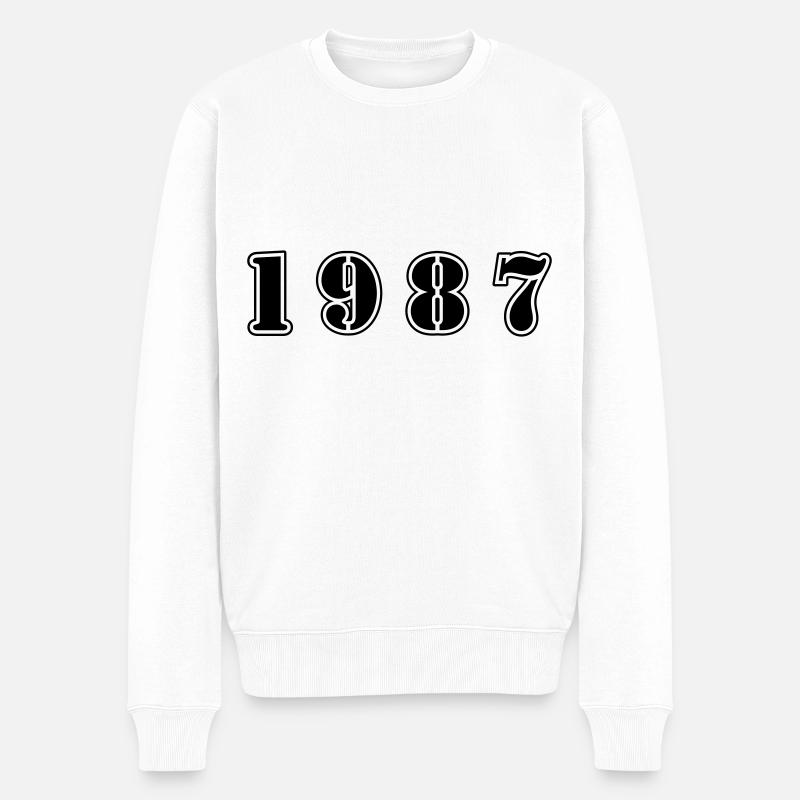 1987 anniversaire - Pull Premium bio Homme - blanc