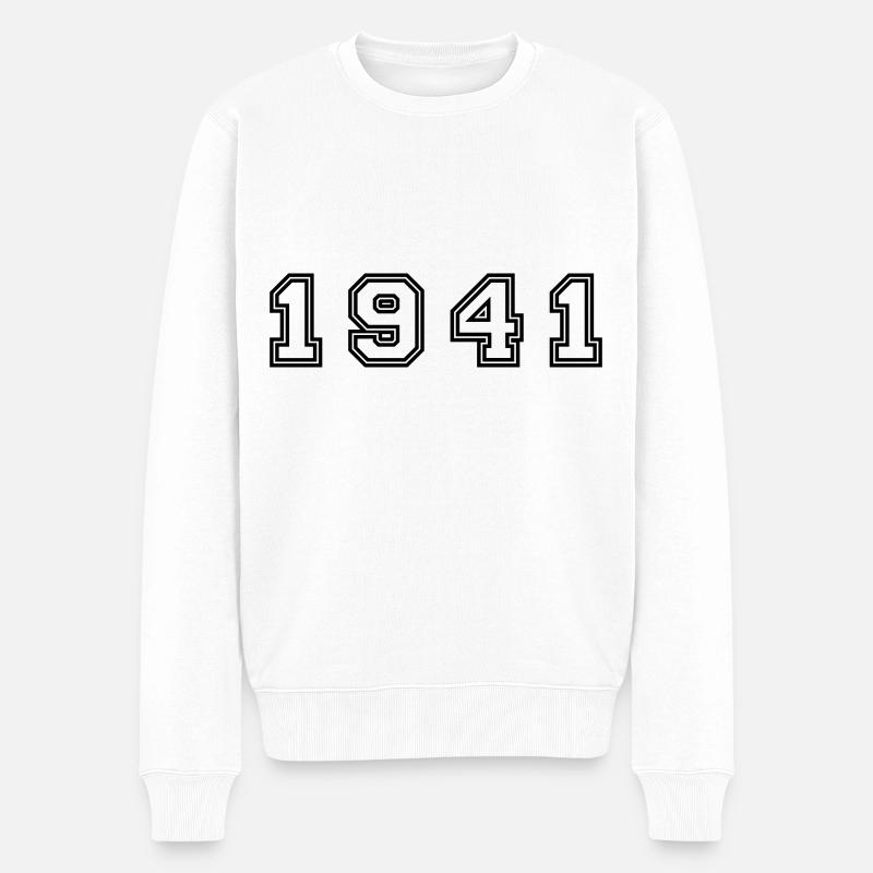 1941 Jahr Zahl - Männer Premium Bio Pullover - Weiß