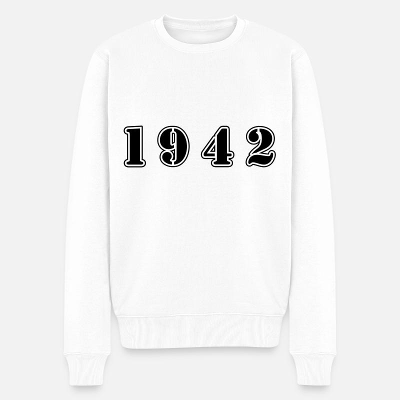 1942 anniversaire - Pull Premium bio Homme - blanc