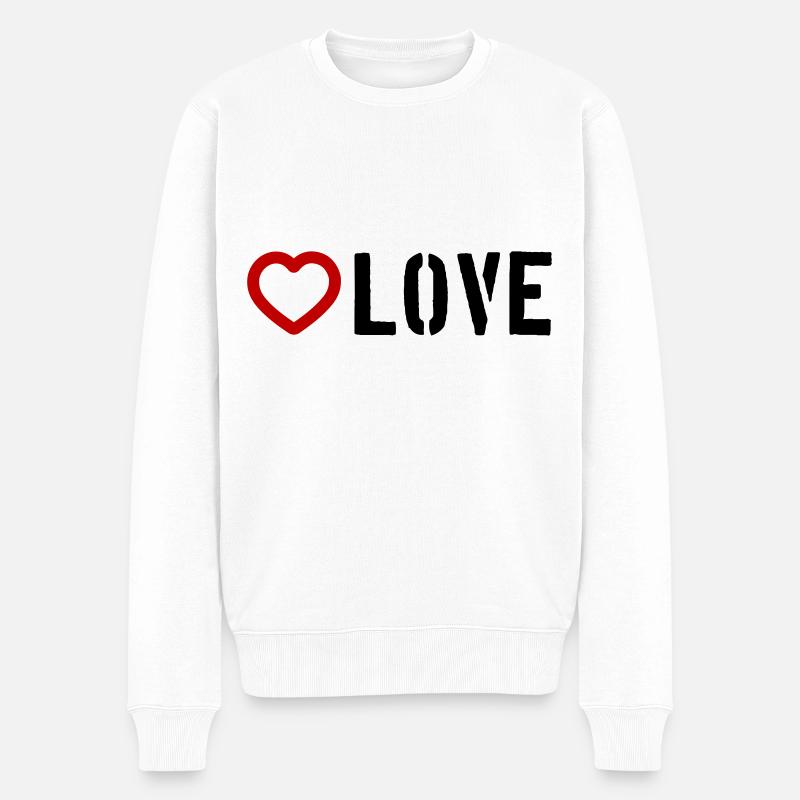 Coeur d’amour - Pull Premium bio Homme - blanc