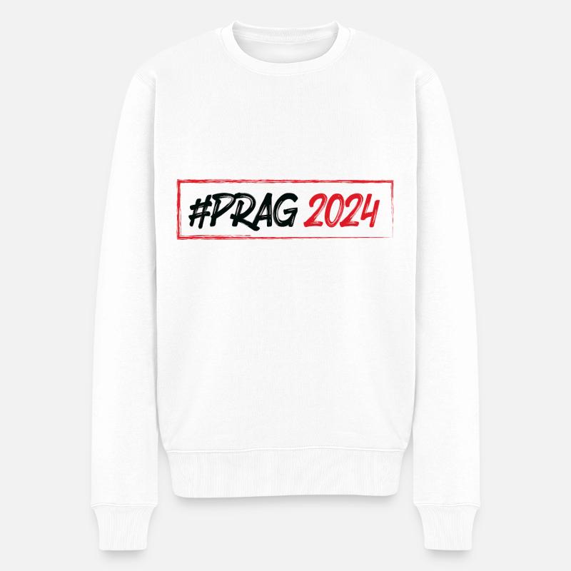 Prag 2024 - Männer Premium Bio Pullover - Weiß