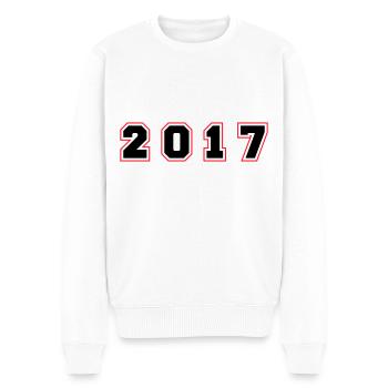2017 Jahr Zahl - Männer Premium Bio Pullover - Weiß - Vorne - Thijin (182cm)