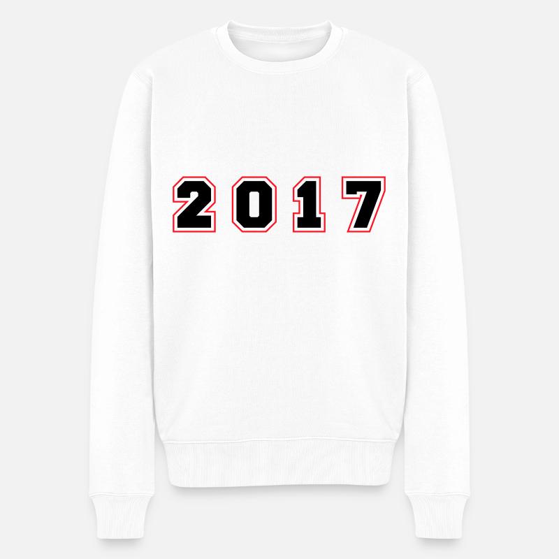 2017 Jahr Zahl - Männer Premium Bio Pullover - Weiß
