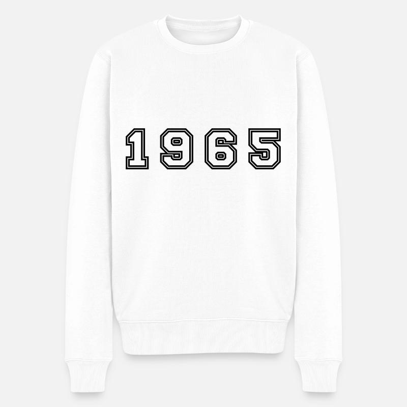 1965 Jahr Zahl - Männer Premium Bio Pullover - Weiß