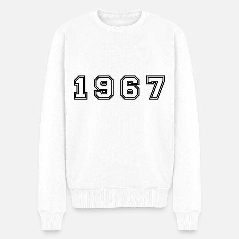 1967 Jahr Zahl - Männer Premium Bio Pullover - Weiß