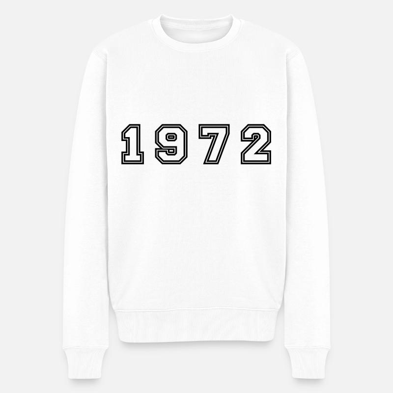 1972 Jahr Zahl - Männer Premium Bio Pullover - Weiß