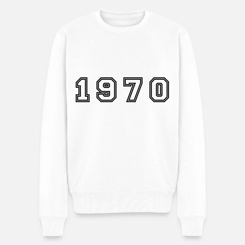 1970 Jahr Zahl - Männer Premium Bio Pullover - Weiß