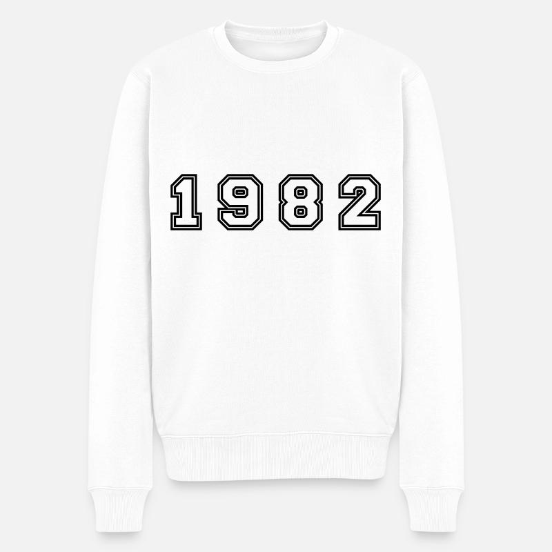 1982 Jahr Zahl - Männer Premium Bio Pullover - Weiß