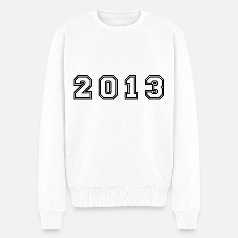 2013 Jahr Zahl - Männer Premium Bio Pullover - Weiß