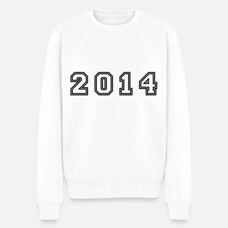 2014 Jahr Zahl - Männer Premium Bio Pullover - Weiß