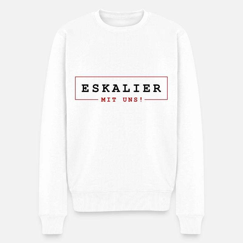 Eskalier mit uns - Männer Premium Bio Pullover - Weiß