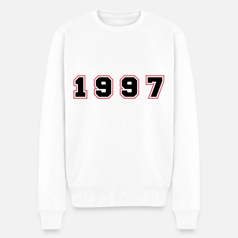 1997 Jahr Zahl - Männer Premium Bio Pullover - Weiß