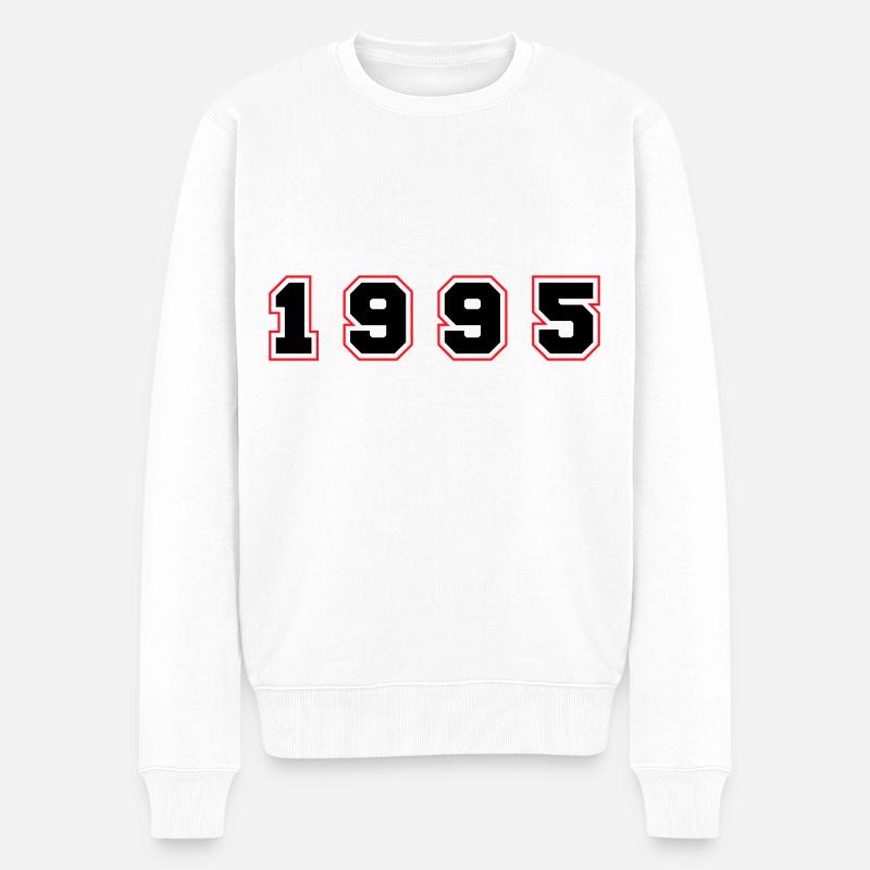 1995 Jahr Zahl - Männer Premium Bio Pullover - Weiß