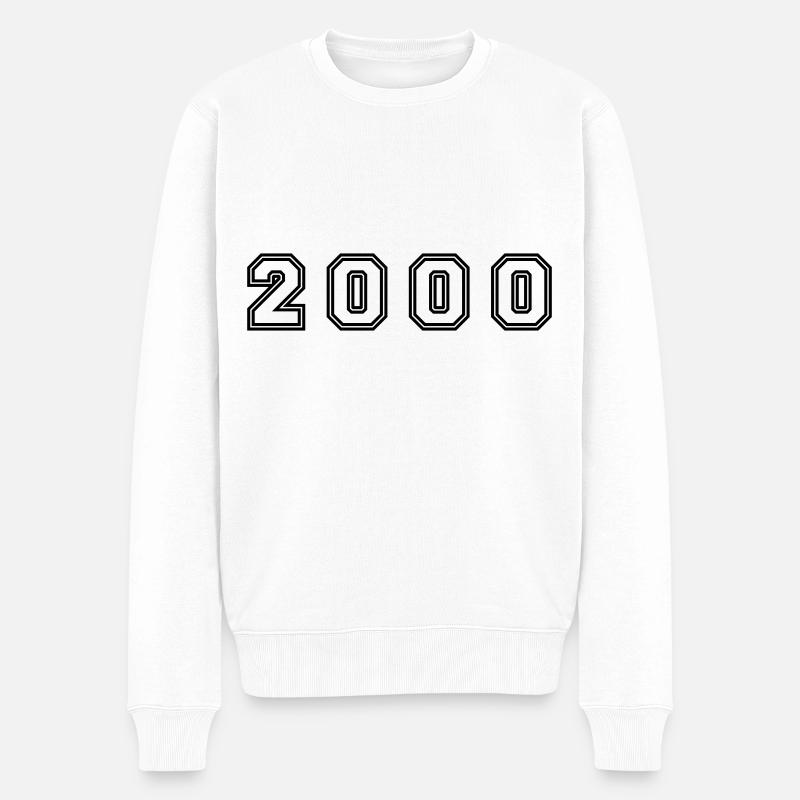 2000 Jahr Zahl - Männer Premium Bio Pullover - Weiß