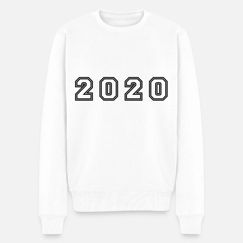2020 Jahr Zahl - Männer Premium Bio Pullover - Weiß