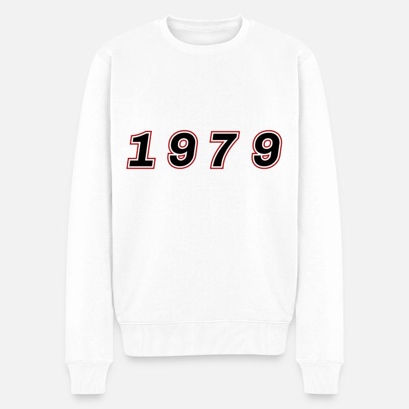 1979 Jahr Zahl - Männer Premium Bio Pullover - Weiß