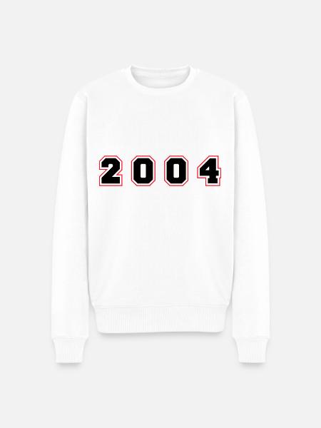 2004 Year Number - Men's Premium Organic Jumper - white
