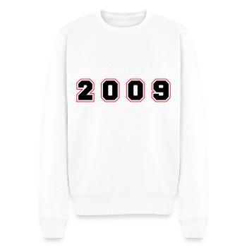 2009 Jahr Zahl - Männer Premium Bio Pullover - Weiß - Vorne - Thijin (182cm)