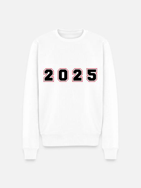 2025 Year Number - Men's Premium Organic Jumper - white