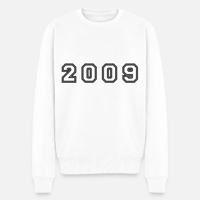 2009 Jahr Zahl - Männer Premium Bio Pullover - Weiß