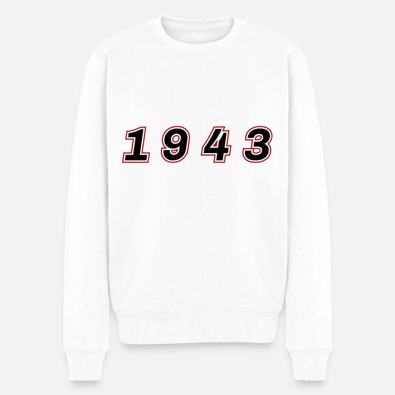 1943 Jahr Zahl - Männer Premium Bio Pullover - Weiß
