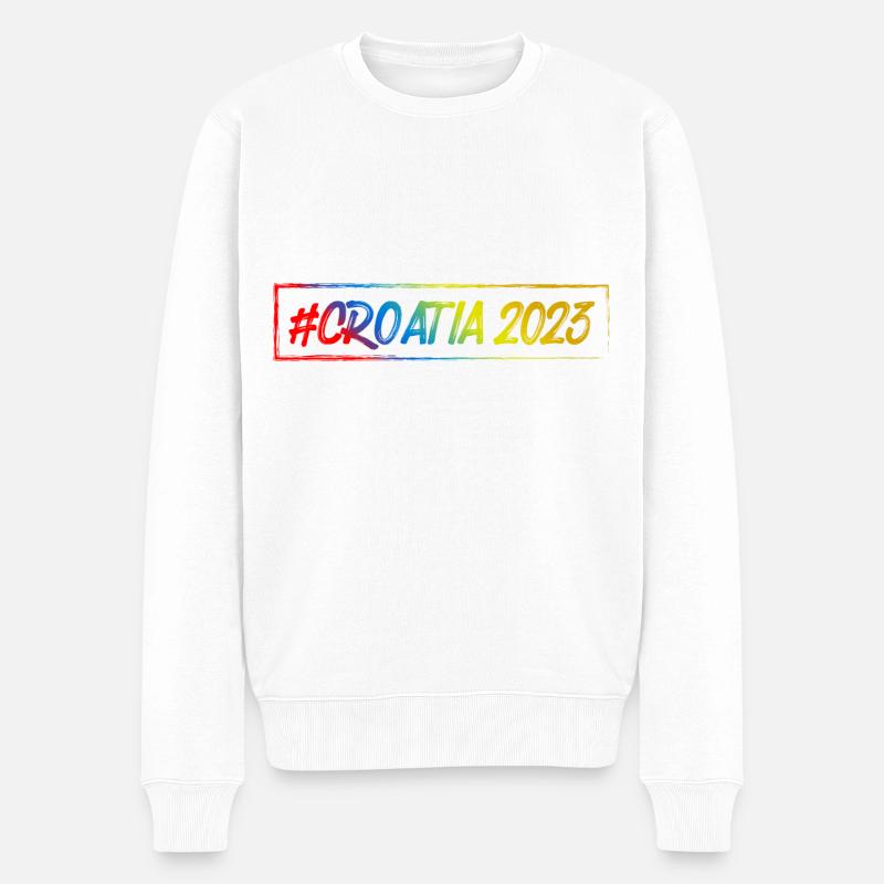 Croatia 2023 - Männer Premium Bio Pullover - Weiß