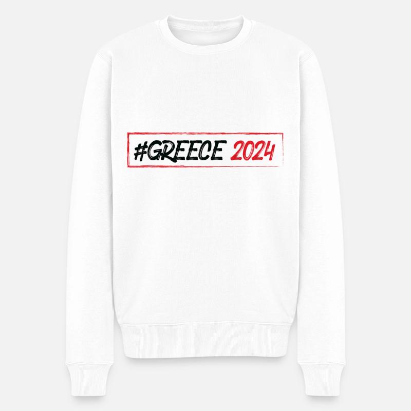 Greece 2024 - Männer Premium Bio Pullover - Weiß