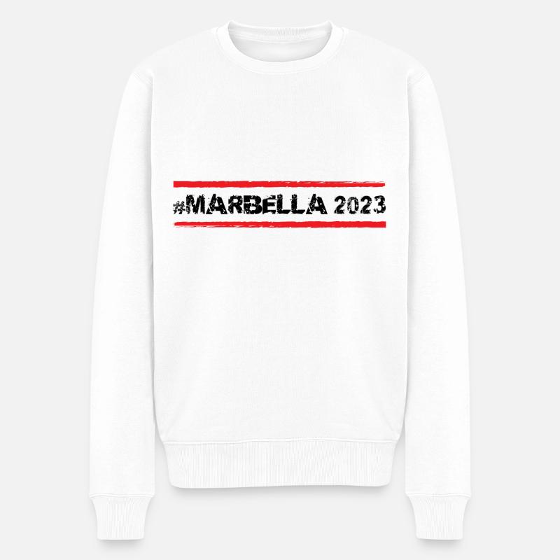 Marbella 2023 - Männer Premium Bio Pullover - Weiß