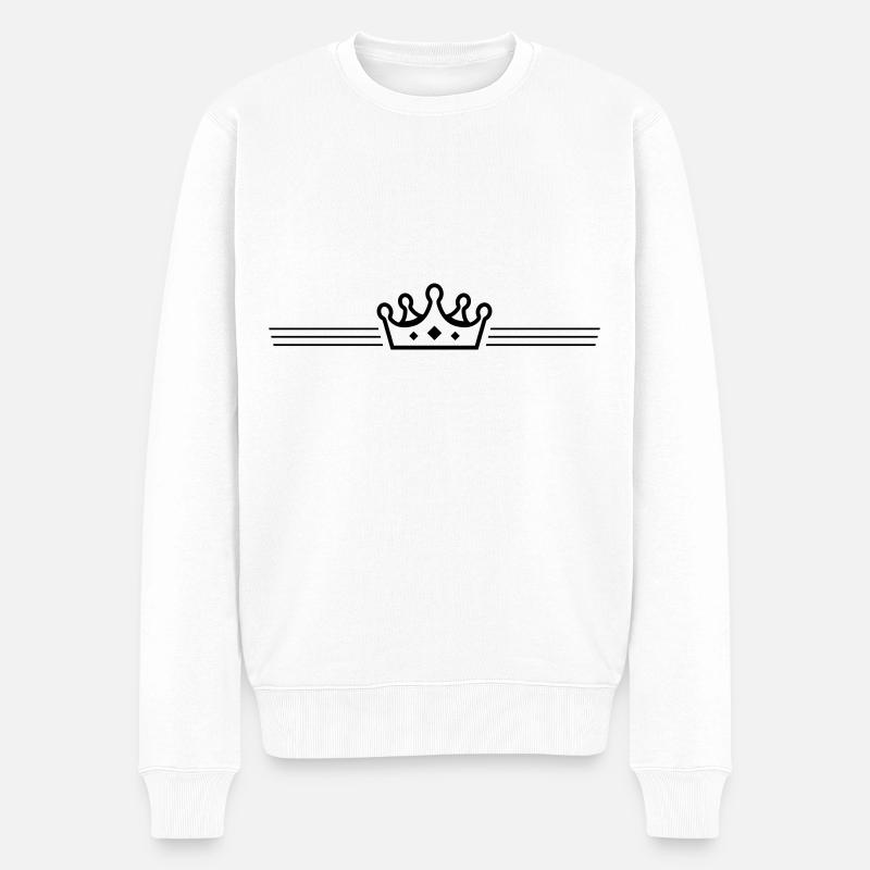 Krone Linie - Männer Premium Bio Pullover - Weiß