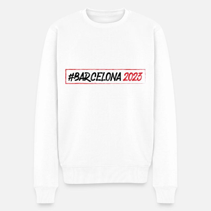 Barcelona 2023 - Männer Premium Bio Pullover - Weiß