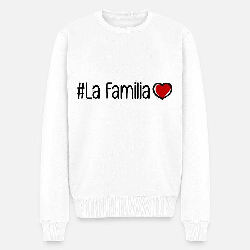 La Familia Herz - Männer Premium Bio Pullover - Weiß