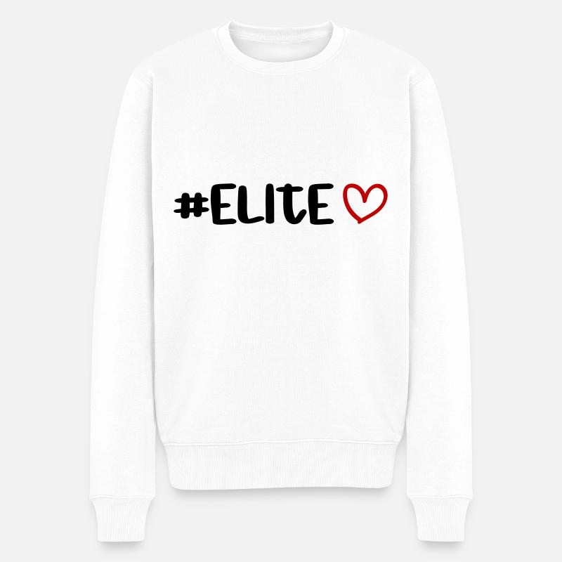 Elite Herz - Männer Premium Bio Pullover - Weiß