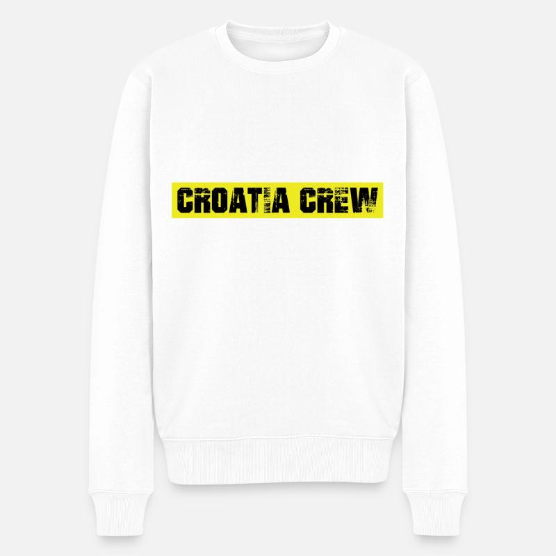 Croatia Crew - Männer Premium Bio Pullover - Weiß