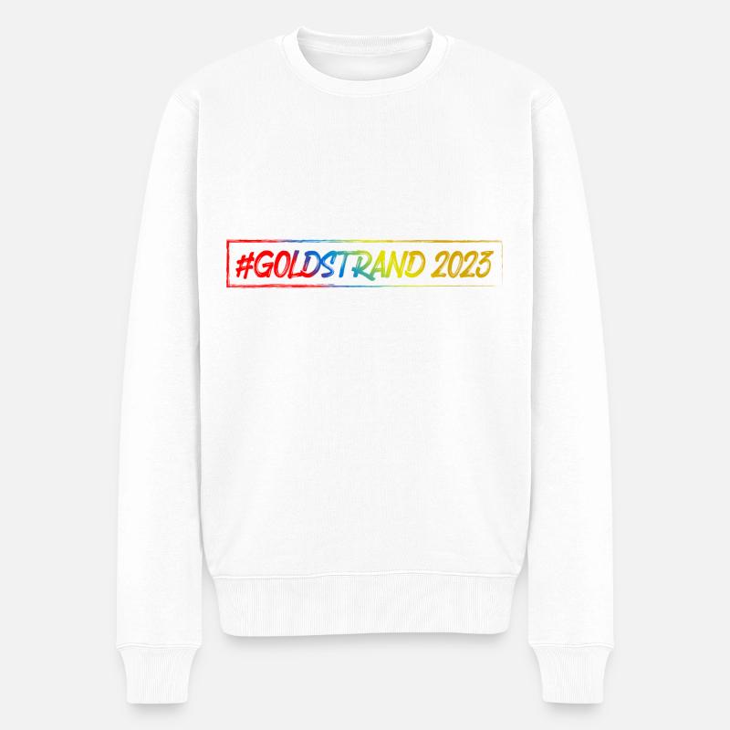 Goldstrand 2023 - Männer Premium Bio Pullover - Weiß