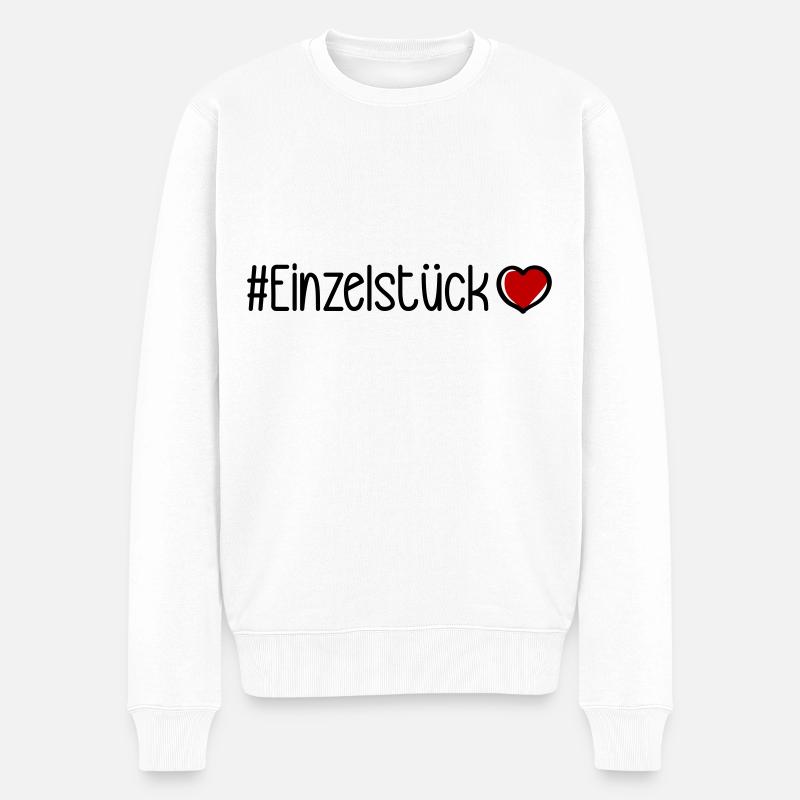 Einzelstück Herz - Männer Premium Bio Pullover - Weiß