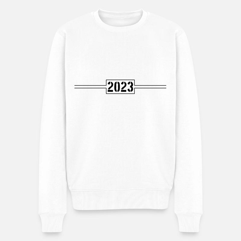 2023 Linie - Männer Premium Bio Pullover - Weiß