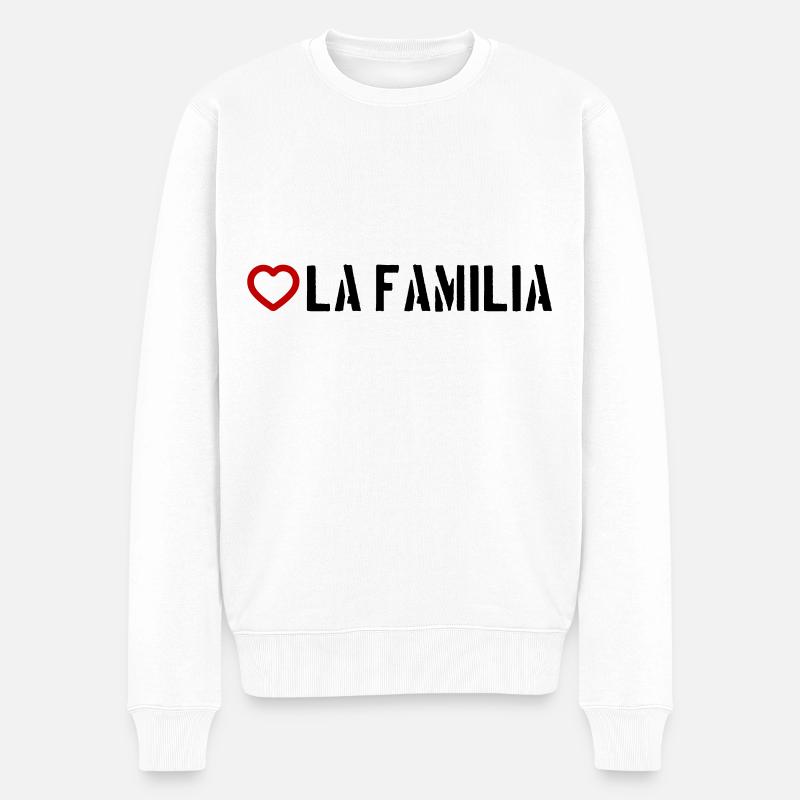 La Familia Herz - Männer Premium Bio Pullover - Weiß