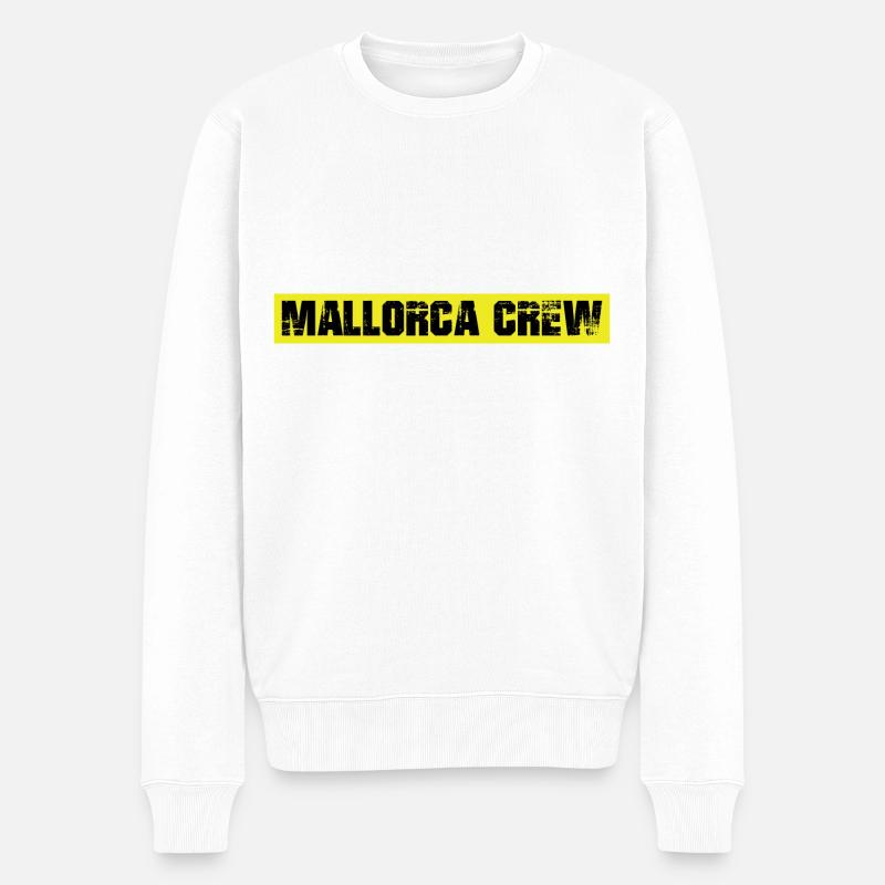 Mallorca Crew - Männer Premium Bio Pullover - Weiß
