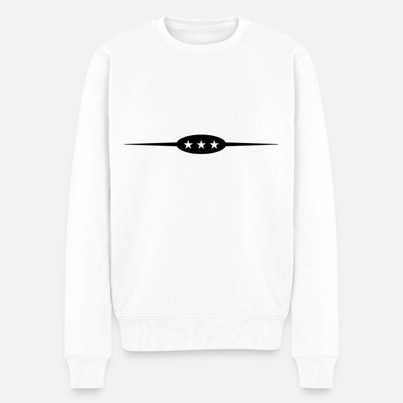 Stern Linie Element - Männer Premium Bio Pullover - Weiß