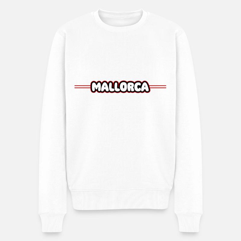 Mallorca Urlaub - Männer Premium Bio Pullover - Weiß
