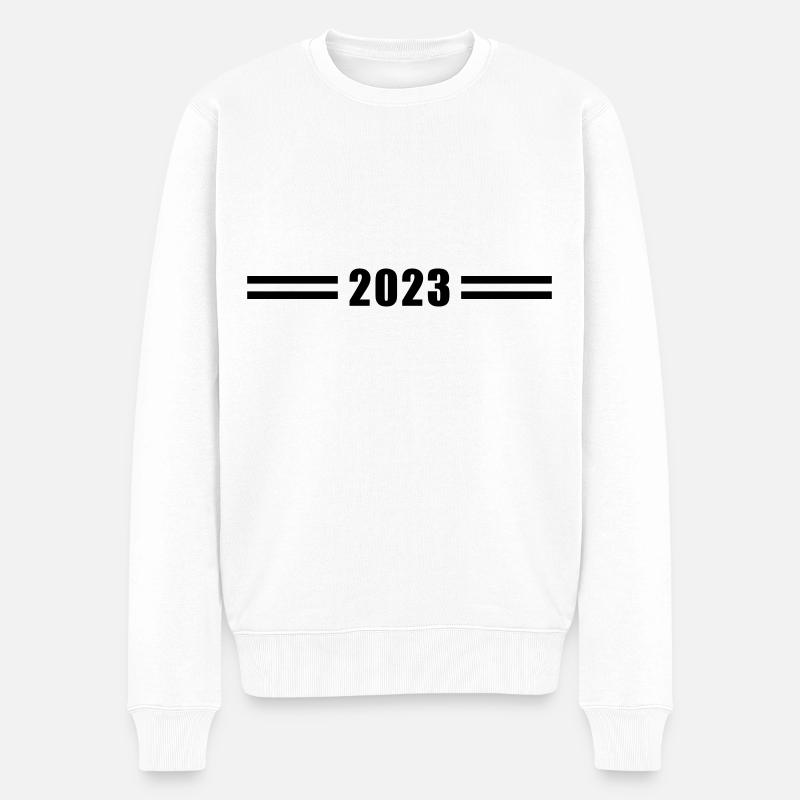 2023 année - Pull Premium bio Homme - blanc