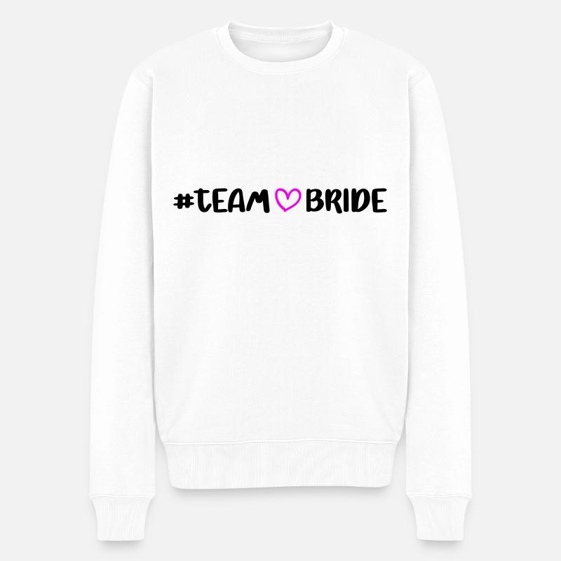 Team Bride Herz - Männer Premium Bio Pullover - Weiß