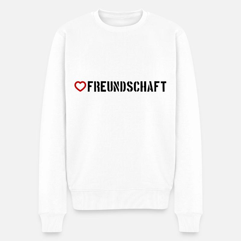 Freundschaft Herz - Männer Premium Bio Pullover - Weiß