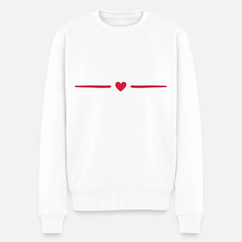 la ligne de cœur - Pull Premium bio Homme - blanc