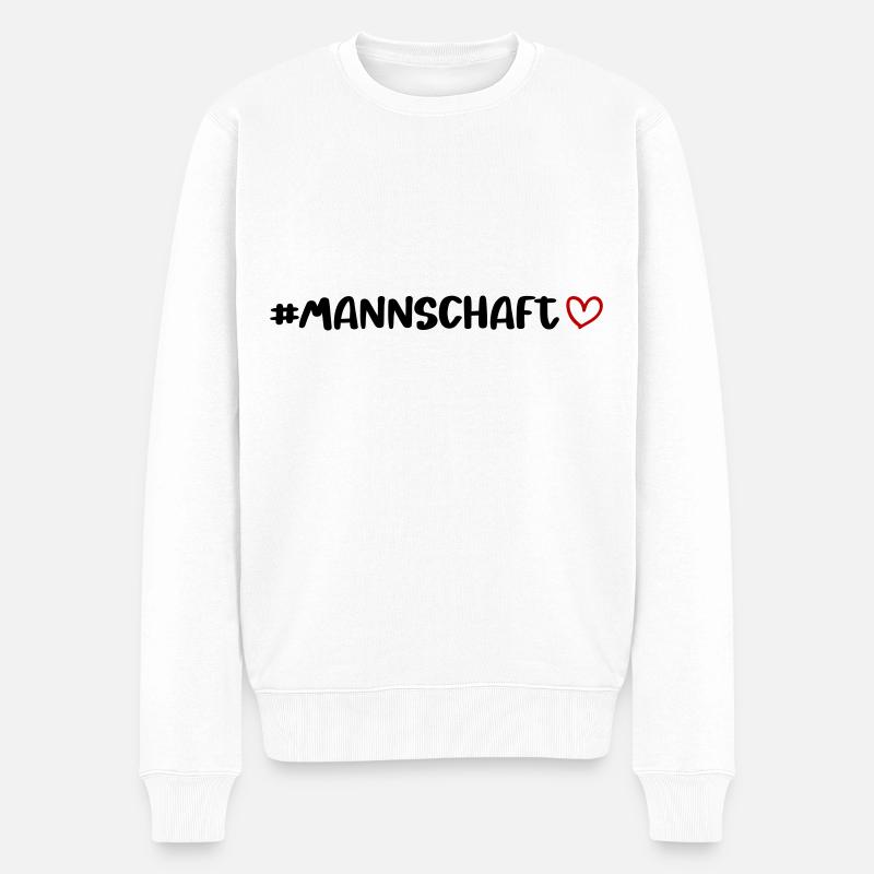 Mannschaft Herz - Männer Premium Bio Pullover - Weiß