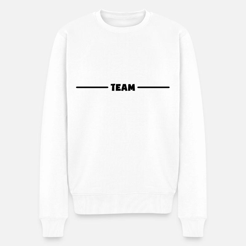 Team Linie - Männer Premium Bio Pullover - Weiß