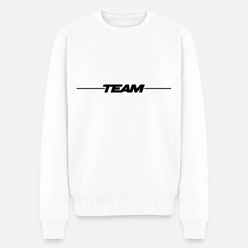 team - Männer Premium Bio Pullover - Weiß