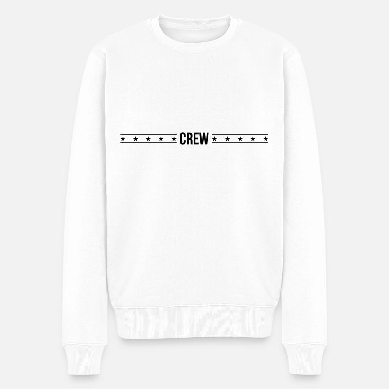Crew Linie - Männer Premium Bio Pullover - Weiß