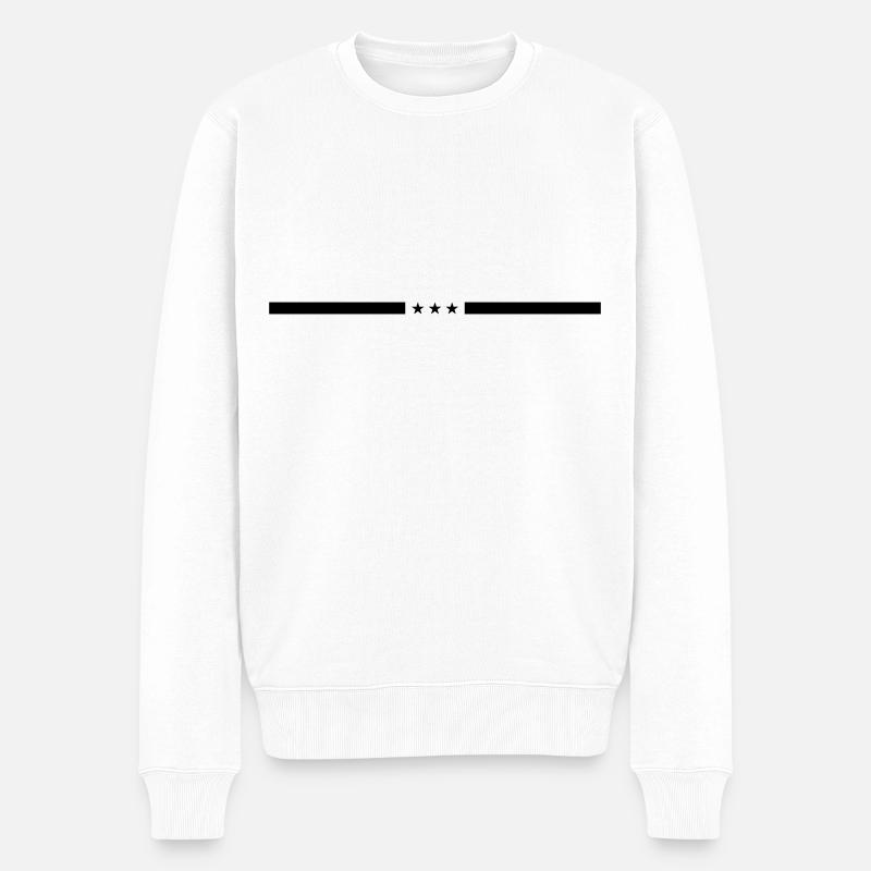 Stern Linie Element - Männer Premium Bio Pullover - Weiß